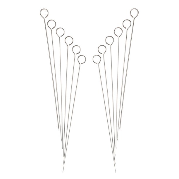 Stainless Steel Kabob BBQ Skewers 12" Flat Kebab Sticks Grill Tools