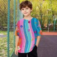 thumbnail image 4 of Virmaxy (5-15 Years) Boys Girls Fashion Casual Shirt Teenagers Solid Color Short Sleeve Round Neck Top Summer Loose Casual Trendy Pullover Shirt Multicolor-31 10 Years, 4 of 8