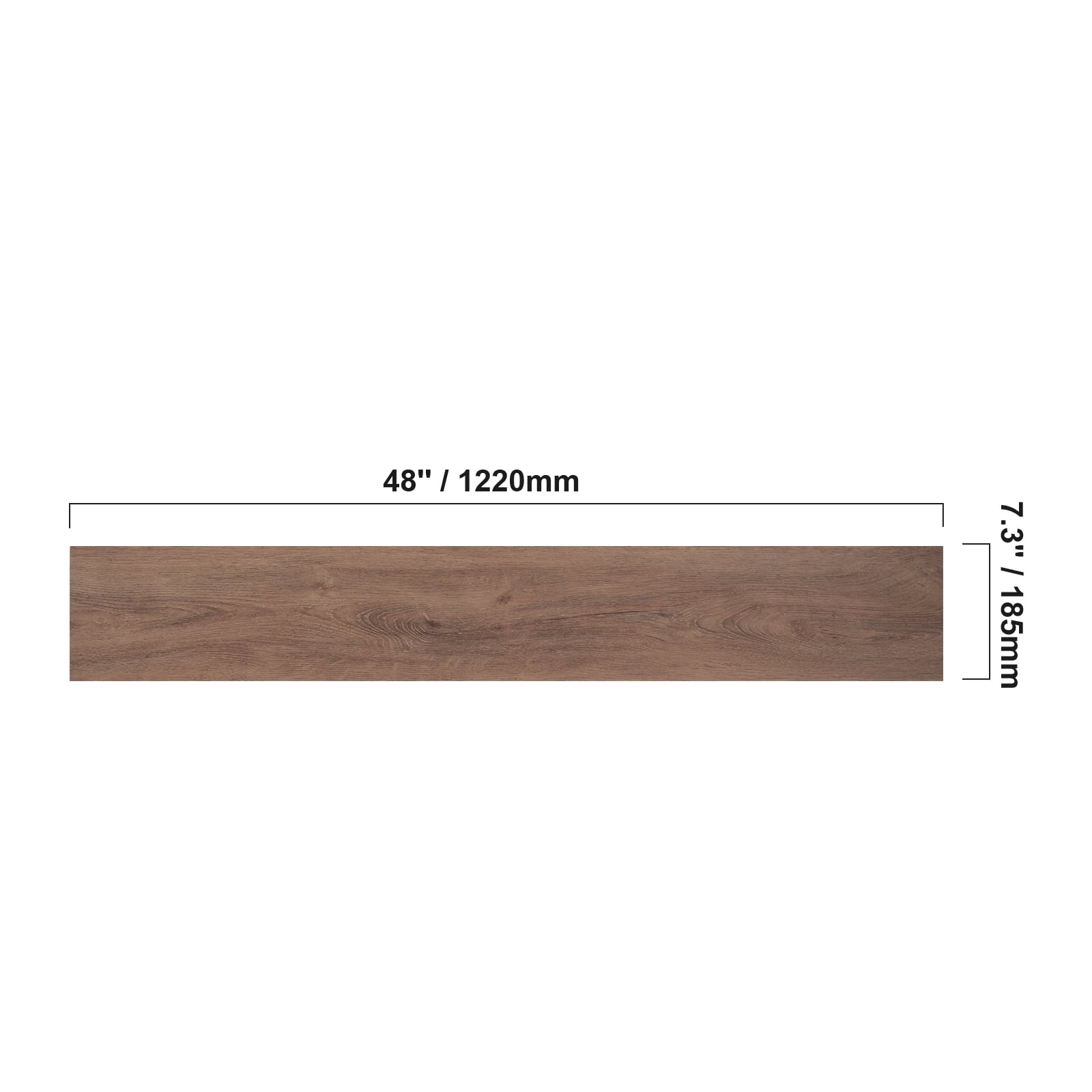 KFFKFF Snap-On Vinyl Flooring Tiles, 48 x 7.3 in, 10-Piece Set, 5.5mm Thickness, Rich Deep Brown Wood Finish, Ideal for DIY Home Improvement in Kitchens, Dining Areas, Bedrooms & Bathrooms