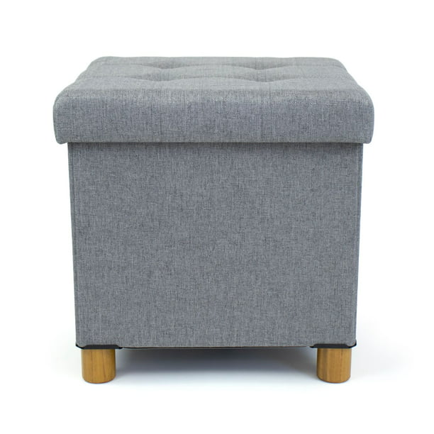 Humble Crew Collapsible Cube Storage, Collapsible Cube Storage Ottoman Foot Stool With Tray