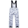 thumbnail image 2 of Kids Snow Bibs Girls Boys Ski Bib Pants Insulated Waterproof Winter Overalls Adjustable Quilted Snowboard Jumpsuits Gray XL, 2 of 4