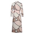 thumbnail image 4 of Robe Chemise Maxi Décontractée à Manches Longues pour Femme, Col en V, Col Chemise, Mode, Imprimé Vintage, Fente, Laçage, Longueur Taille, Longue Robe, 4 of 7