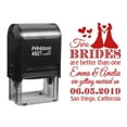 thumbnail image 1 of Printtoo Personalized Red Self Inking Two Brides Are Better Than One Stamp Custom Wedding Favor Rubber Stamper -60 x 40 mm, 1 of 6