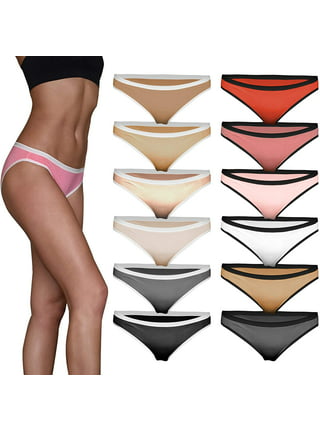 Felina Cotton Stretch Hi Cut Panty (6-Pack) Full Coverage Underwear for  Women - Sexy Lingerie Panties for Women, Style: C1818 (Animal Neutrals