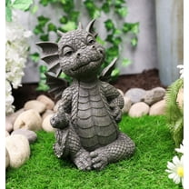 Ebros Gift 10.5" Rude Baby Dragon Sitting Garden Statue