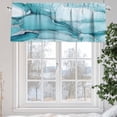 thumbnail image 5 of Marble Texture Valances for Windows, 42 x 18in, Blue Green Minimalist Lines Rod Pocket Kitchen Valance Curtain Light Filtering Window Treatments for Living Room Bedroom, 1 Panel, 5 of 7
