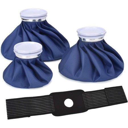 CSONGAZA 4-Pack 3-Sizes Ice Pack for Injuries Reusable,Ice Bags Hot Water Bag for Hot & Cold Therapy and Pain Relief with Cover,No-Leak Elastic Breathable Ice Bag(6"/9"/11")