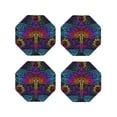 thumbnail image 2 of Balery 4 Pcs Indian Mandalas Dragonflyleather Coasters Set, Drink Table Cup Coasters For Living Room Kitchen Coffee Decor, 2 of 9