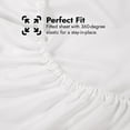thumbnail image 6 of Royale Linens Extra Deep Pocket King Fitted Sheet Only - Soft White King Size Fitted Sheet Deep Pocket - Fits 18 inch to 24 inch Thick Mattress - Fitted Sheet Only - Elastic Sheet (King, White), 6 of 9