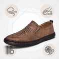 thumbnail image 7 of Men's Suede-Look Perforated Slip-On Loafers – Lightweight Casual Driving Shoes with Hand-Stitched Detail, 7 of 7