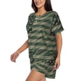 thumbnail image 2 of Rocae Jungle Green Camo USA Flag for Two Piece Sleepwear Pajamas Sets for Women Soft Short-Sleeved Pjs with Lounge Shorts Small, 2 of 9