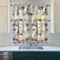thumbnail image 3 of Vintage Farmhouse Curtains 36 Inch - 3 Panel Bohemian Wildflower Set with Rustic Floral Print, Rod Pocket Kitchen Drapes, 3 of 6