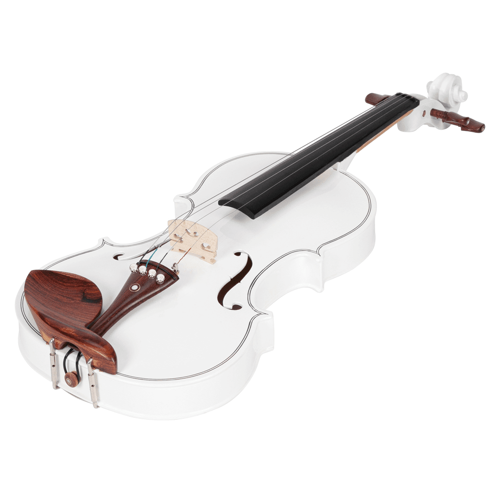 Tcbosik 4/4 Acoustic Violin with Turner, Bow and Case, Fiddle with Rosin, Strings and Shoulder Rest for Beginners, White