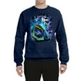 thumbnail image 2 of Great White Shark Species in Ocean | Mens Fishing Crewneck Graphic Sweatshirt, Vintage Heather Navy, Small, 2 of 3
