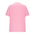 thumbnail image 4 of Liquidation! Hauts Grande Taille pour Femmes, Blouse à Manches Courtes d'Été pour Femmes, Haut Décontracté Uni à Col Rond et Manches Courtes pour Femmes, 4 of 5