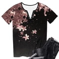 thumbnail image 4 of Tnhcen Women's Casual Floral Print Short Sleeve Top with Snap Buttons, V-Neck Loose Fit T-Shirt, Soft Stretch Blouse for Summer Outings, Everyday Wear Shirt for Women S-2XL, 4 of 6