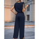 thumbnail image 5 of para Mujer, Verano 2025, Mangas con Volantes, Cuello Cuadrado, con Cordón y Bolsillos, Azul Oscuro, L, 5 of 10