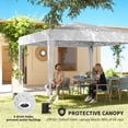 thumbnail image 5 of Outsunny 10 x 10 ft Pop Up Canopy Tent with Sidewalls, UPF50+ Outdoor Portable Instant Canopy Shelter with Carry Bag, Sandbags, White, 5 of 9