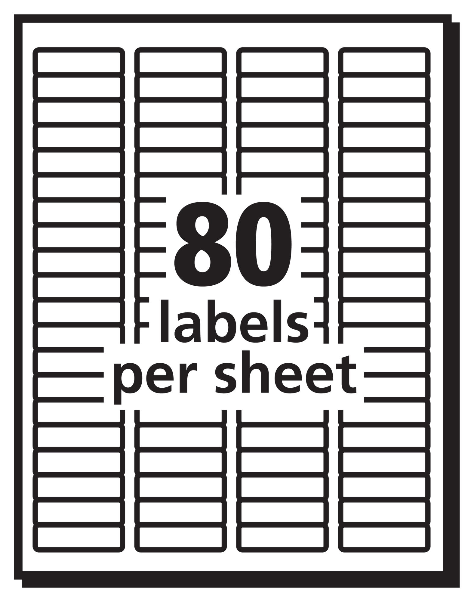 PRES-a-ply White Labels, 1/2" x 1-3/4", Permanent-Adhesive, 8000 labels