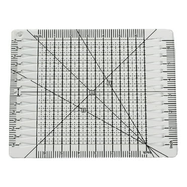 Slotted Quilting Ruler Square Acrylic Fabric Cutting Clear Mark Non Slip for Handmade Patchwork Sewing DIY Craft