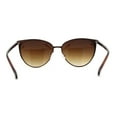 thumbnail image 3 of Womens Classic Metal Rim Large Cat Eye Fashion Sunglasses All Brown, 3 of 4