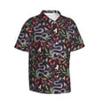 thumbnail image 2 of Balery Snakes And Snake Fruit Print Men's Hawaiian Shirts Short Sleeve Beach Shirt Relaxed Fit Vacation Button Down Shirts-Large, 2 of 9