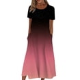 thumbnail image 1 of asddcavvf Robes pour Femmes Robe Décontractée à Manches Courtes Imprimée Col Rond Ourlet Fendu, 1 of 5