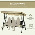 thumbnail image 4 of Outsunny 3-Seat Porch Swing with Canopy Outdoor Swing Chair w/ Rattan Seat, 4 of 10