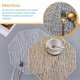 thumbnail image 3 of Insulated Table Mat Octagon Shape Table Decorations Pvc Silver Heat Insulation 2Pcs, 3 of 5