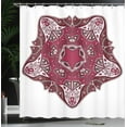 thumbnail image 4 of Ambesonne Tribal Shower Curtain, Maroon Mandala, 69"Wx84"L, Red, 4 of 5