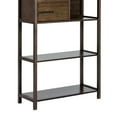 thumbnail image 4 of Axa 68 Inch Bamboo Shelf Bookcase with Cabinet, Right Facing, Dark Brown, 4 of 7