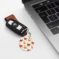 thumbnail image 6 of Naloa Flower Chicken Print Round Keychain Keychain Key Ring, Key Tag, Key Chain Bulk for Gift Accessories (Round), 6 of 7
