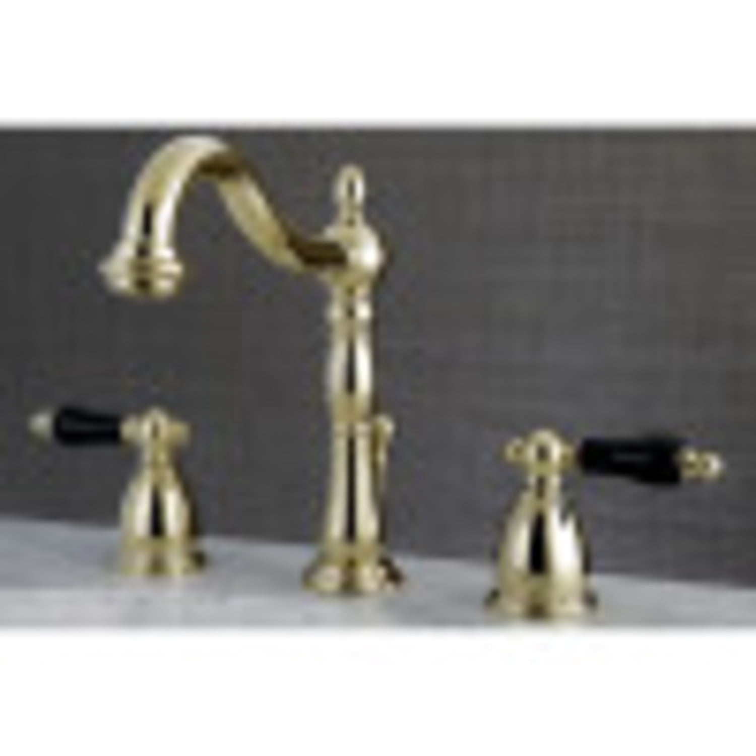 Kingston Brass KB1972PKL Duchess Widespread Bathroom Faucet with Brass Pop-Up, Polished Brass