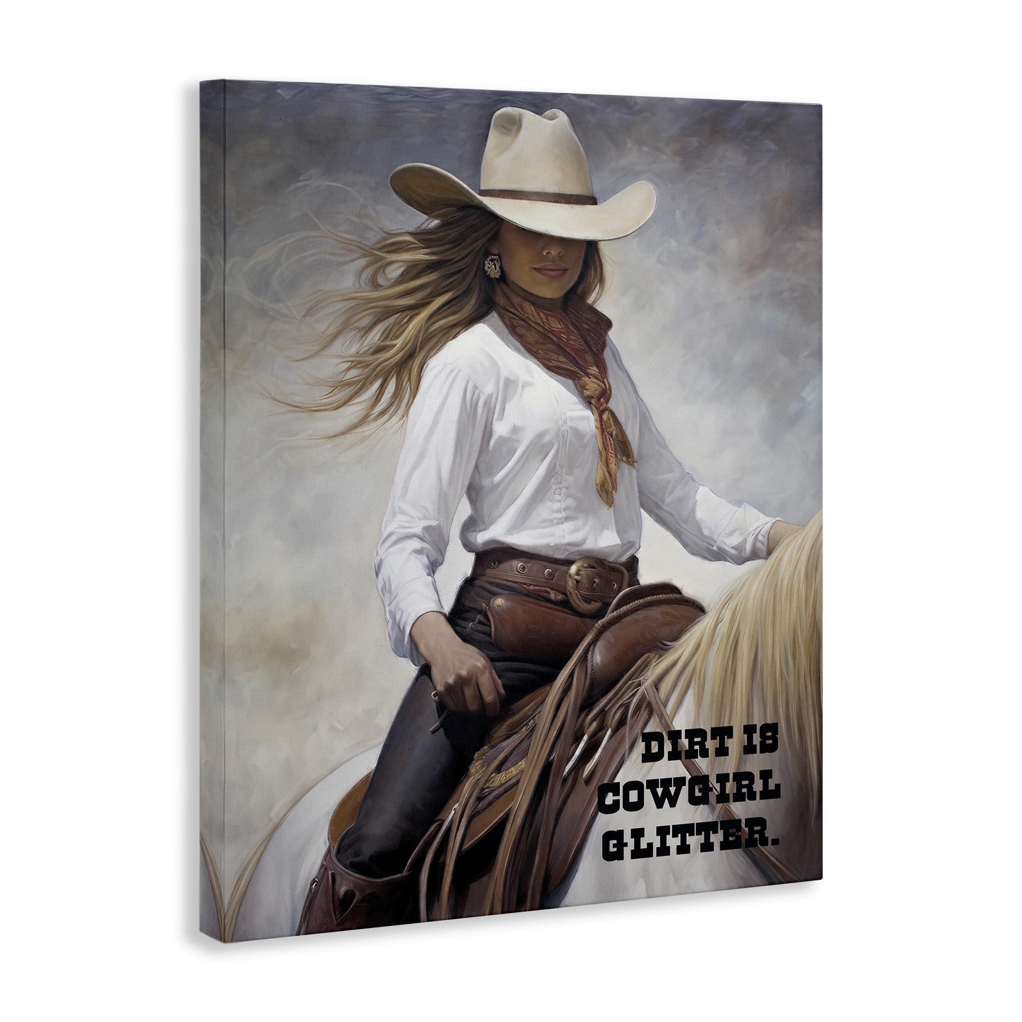 Stupell Industries Dirt Is Cowgirl Glitter People Painting Wrapped Canvas Art Print Wall Art, 16 x 20