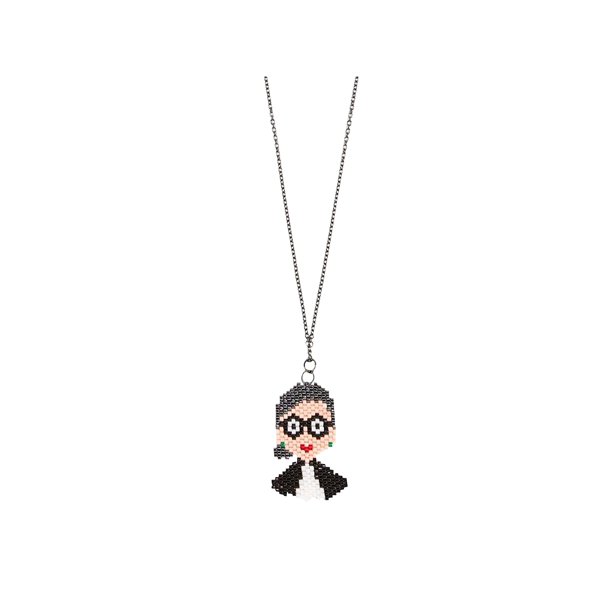 Two S Company Ruth Bader Ginsburg Necklace Rbg 1 1 2 Glass Bead Pendant Walmart Com