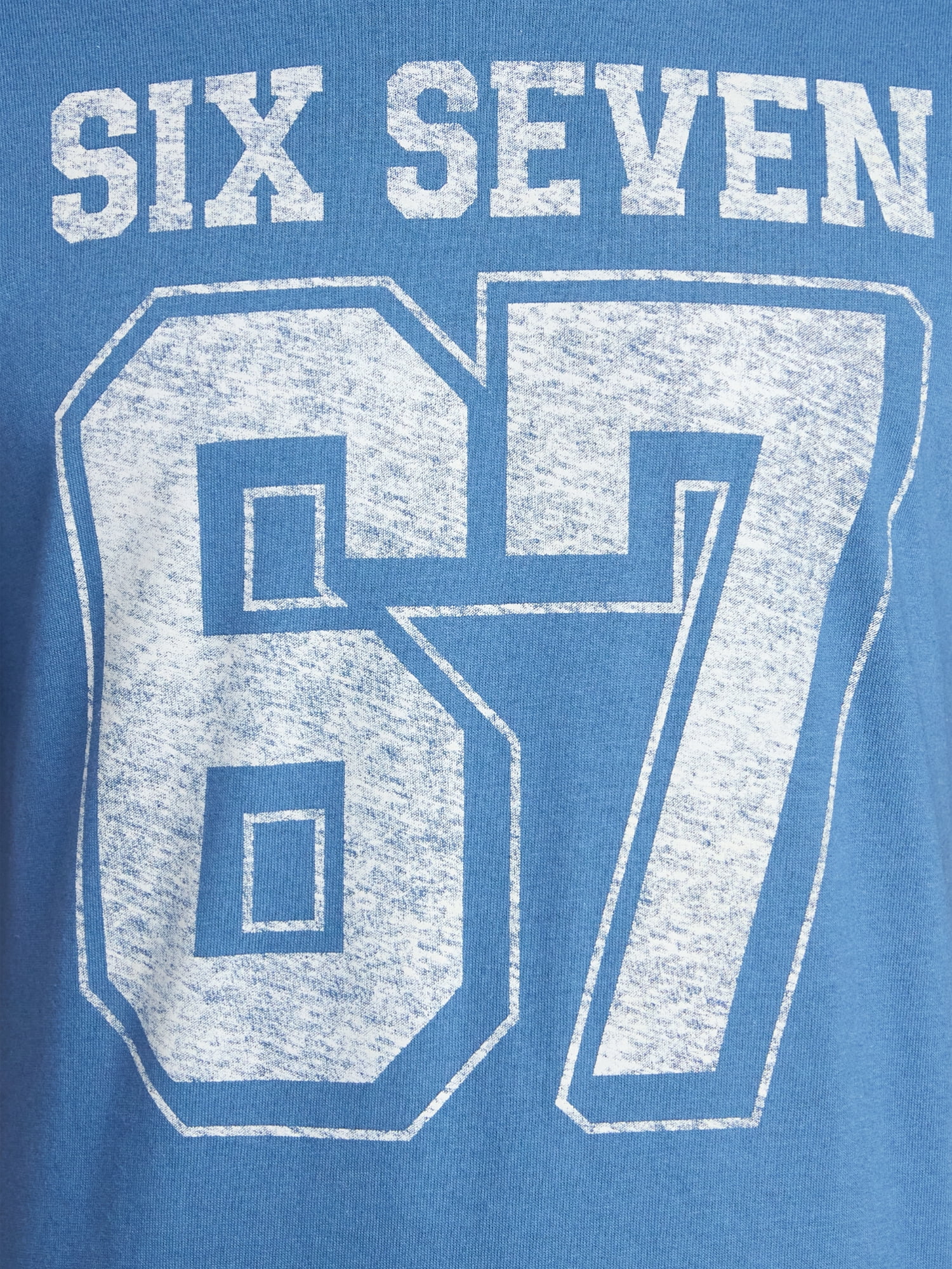 Humor Men's and Big Men's Six Seven 67 Cotton Graphic Tee with Short Sleeves, Size S-3XL