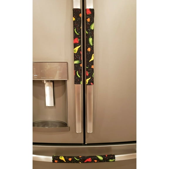 Hot Peppers Refrigerator Oven Dishwasher Handle Covers by Penny's Needful Things (15 Inch) (Set of 6)