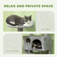 thumbnail image 4 of 54" Cat Tree, Multi-Level Cat Tower with Scratching Posts, Cat Condos, Bed, Platforms, Ramp, Toy Ball, Light Grey, 4 of 6