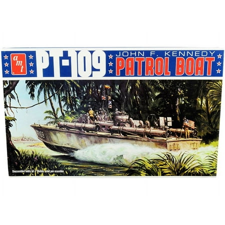 Diecast Skill 2 Model Kit PT-109 John F. Kennedy World War II Patrol Boat 1/64 Scale Model by AMT