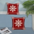 thumbnail image 3 of Christmas Pillow Covers 18x18 Set of 2 Christmas Decor Linen Pillowcase Winter Snowflake Decorative Red Throw Pillows Christmas Farmhouse Holiday Decor Outdoor Cushion Covers for Sofa Couch, 3 of 6