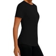 thumbnail image 4 of ZQUUVOU Women's Sun Shirts Short Sleeve Ice Silk Sun Protection Top Solid Crewneck Cooling Breathable Lightweight Shirts Black, 4 of 7