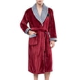 thumbnail image 1 of Men's Pajama & Sets & Loungewear Comfortable Loose Thick Wool Bathrobe for Home Relaxation, 1 of 4