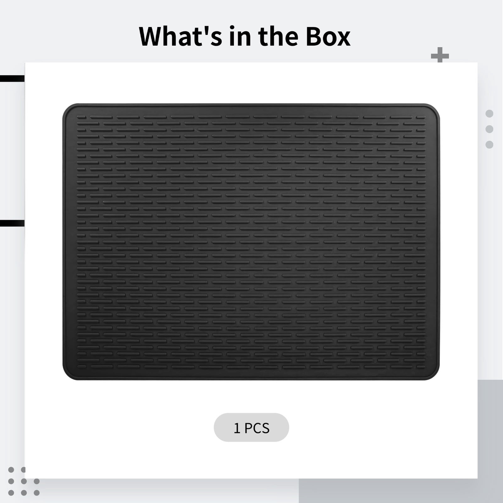 Silicone Stove Top Mat Protector for Electric & Gas Cooktops, Black, Heat-Resistant, Non-Slip Textured, 71 x 50 cm (27.9 x 19.68 in)