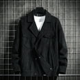 thumbnail image 2 of Vedolay Jacket Coat Long Sleeve Button Down Solid Blazer Jackets Black,3XL, 2 of 4