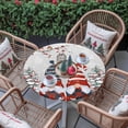 thumbnail image 3 of Merry Xmas Gray Dwarfs Elk Bird Fitted Round Tablecloths Table Covers 55"-60",Waterproof Table Cloth for Kitchen Holiday Party Tables Decor, 3 of 9