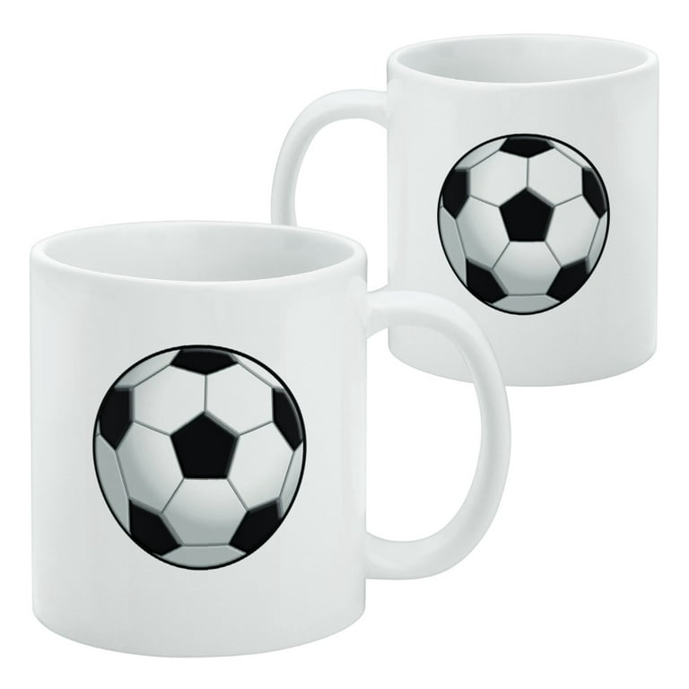 11oz. White Sublimation Spinner Soccer Coffee Mug With Individual Box (12  pack)