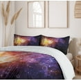 thumbnail image 6 of Ambesonne Galaxy Duvet Cover Set, Outer Space Nebula View, Queen, Black Purple Yellow, 6 of 6