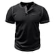 thumbnail image 2 of pstuiky camiseta de hombre, Camiseta de manga corta para hombre, estilo informal, lisa, con cuello vuelto, botones y blusa camisetas de hombre xl, 2 of 5