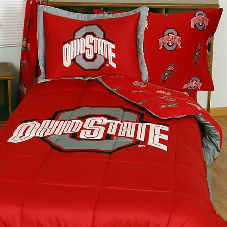Ncaa Ohio State Buckeyes Bedding Set Red Cotton Collegiate