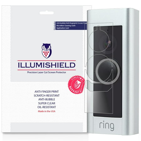 Screen Doorbell - 3x iLLumiShield Screen Protector Anti-Bubble for Ring Video Doorbell Pro
